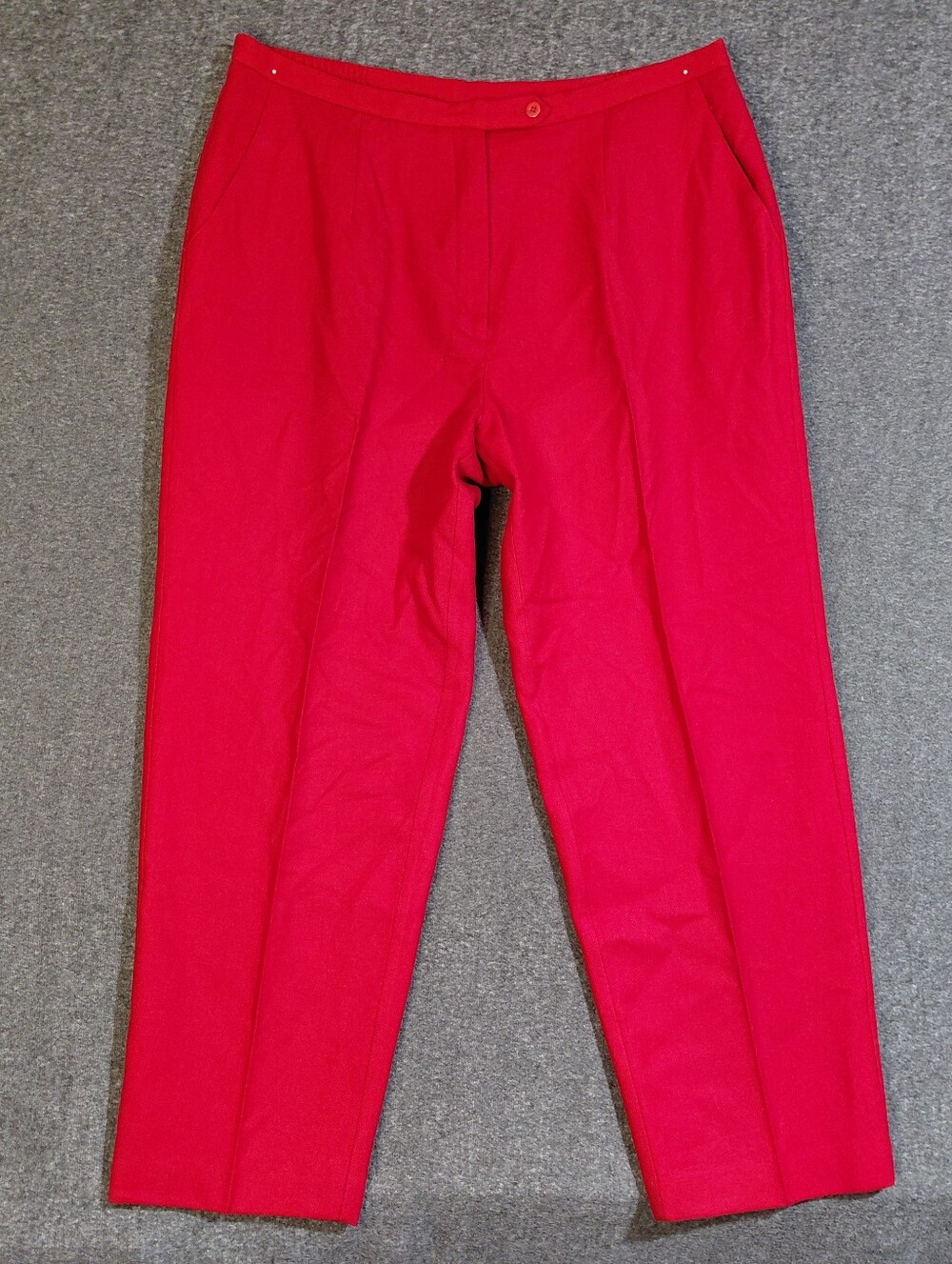 Vintage 90s 100% Red Wool Dress Trousers Sz 20W